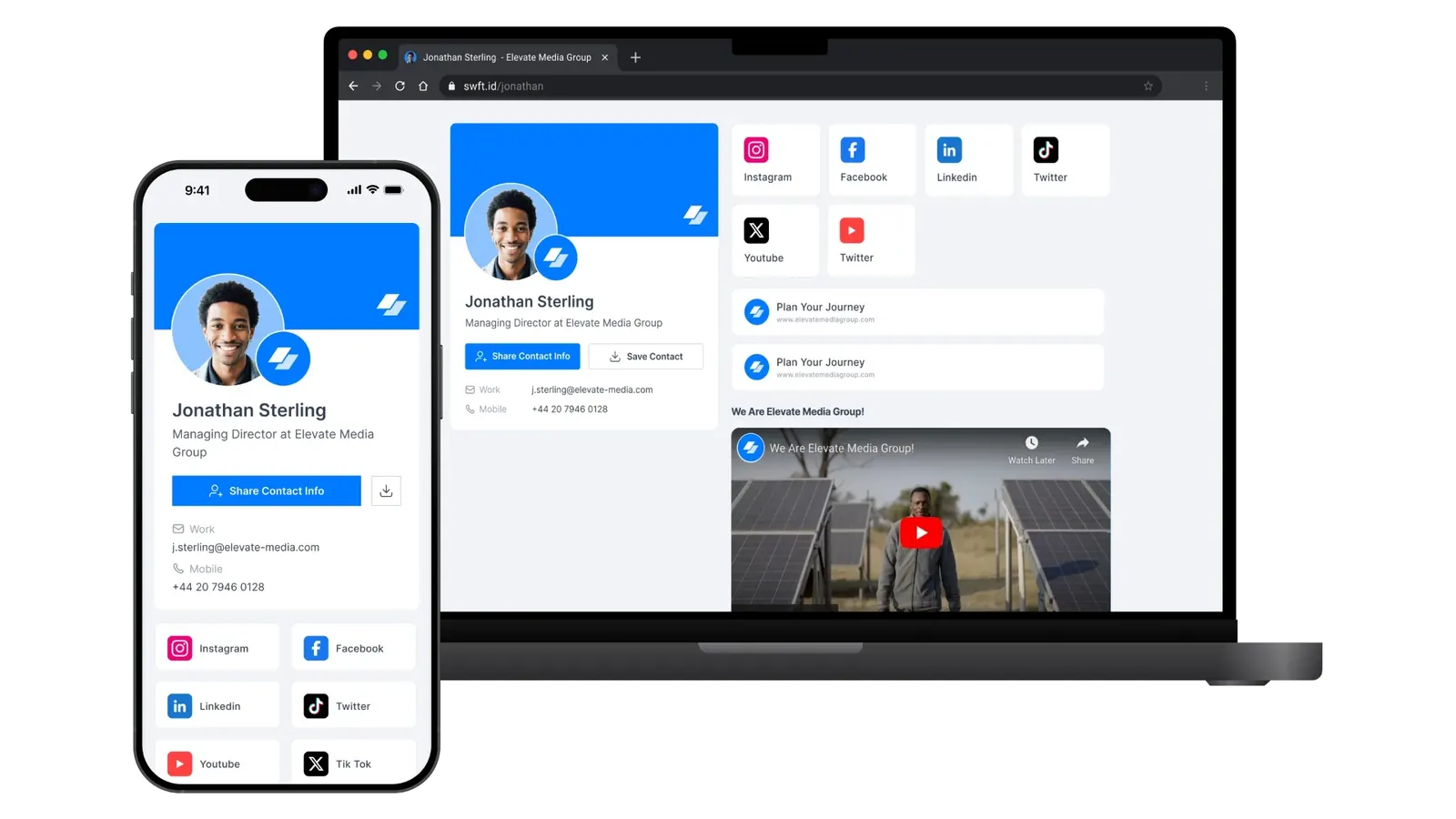GetinTouch.ID Produktansicht auf Smartphone und Laptop